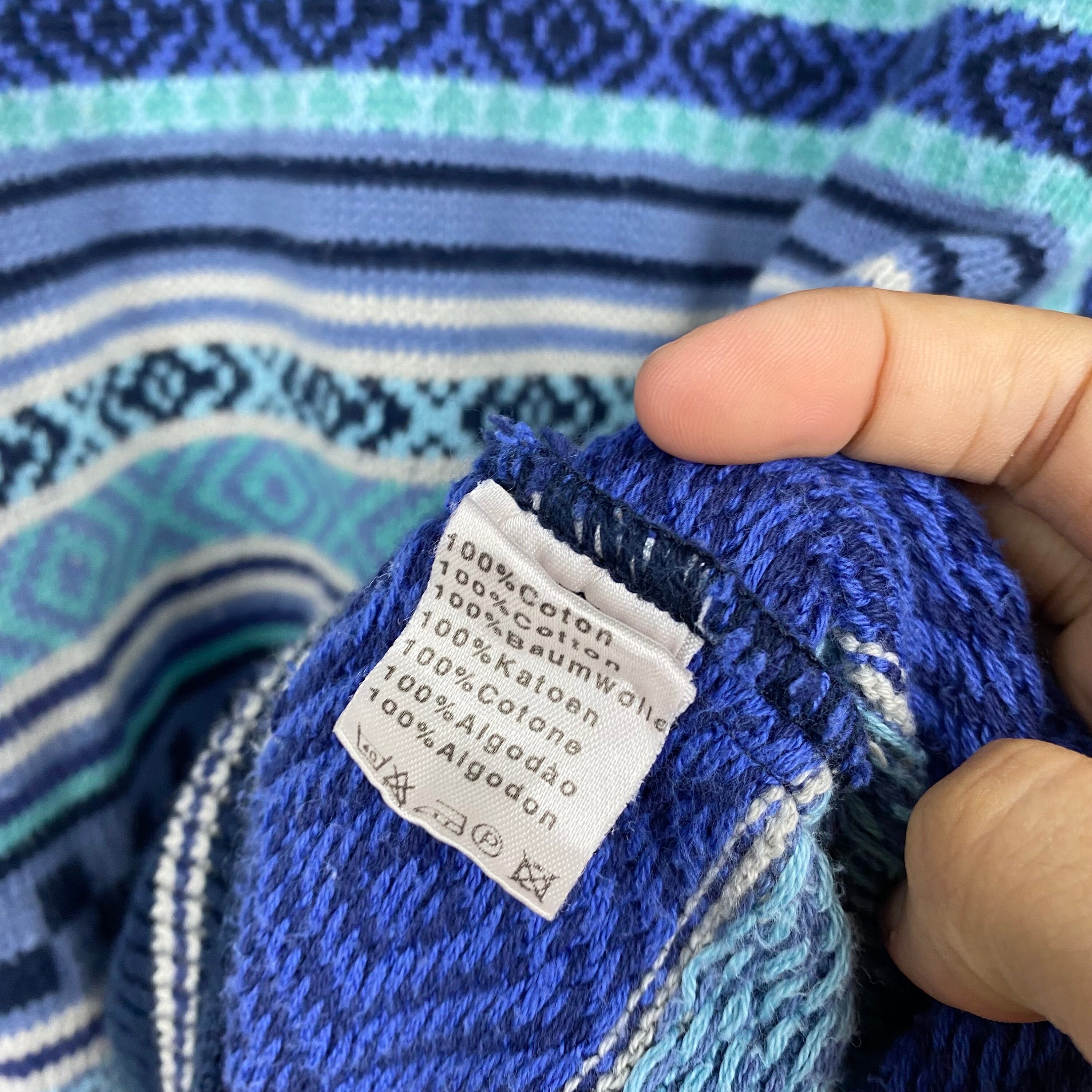 90s Chemise Lacoste Sweater Embroidery Logo Blue Color Men's