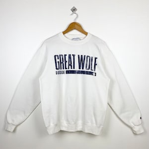 Vintage Great Wolf Lodge Crewneck Sweatshirt Print Logo White Color Mens M Etsy