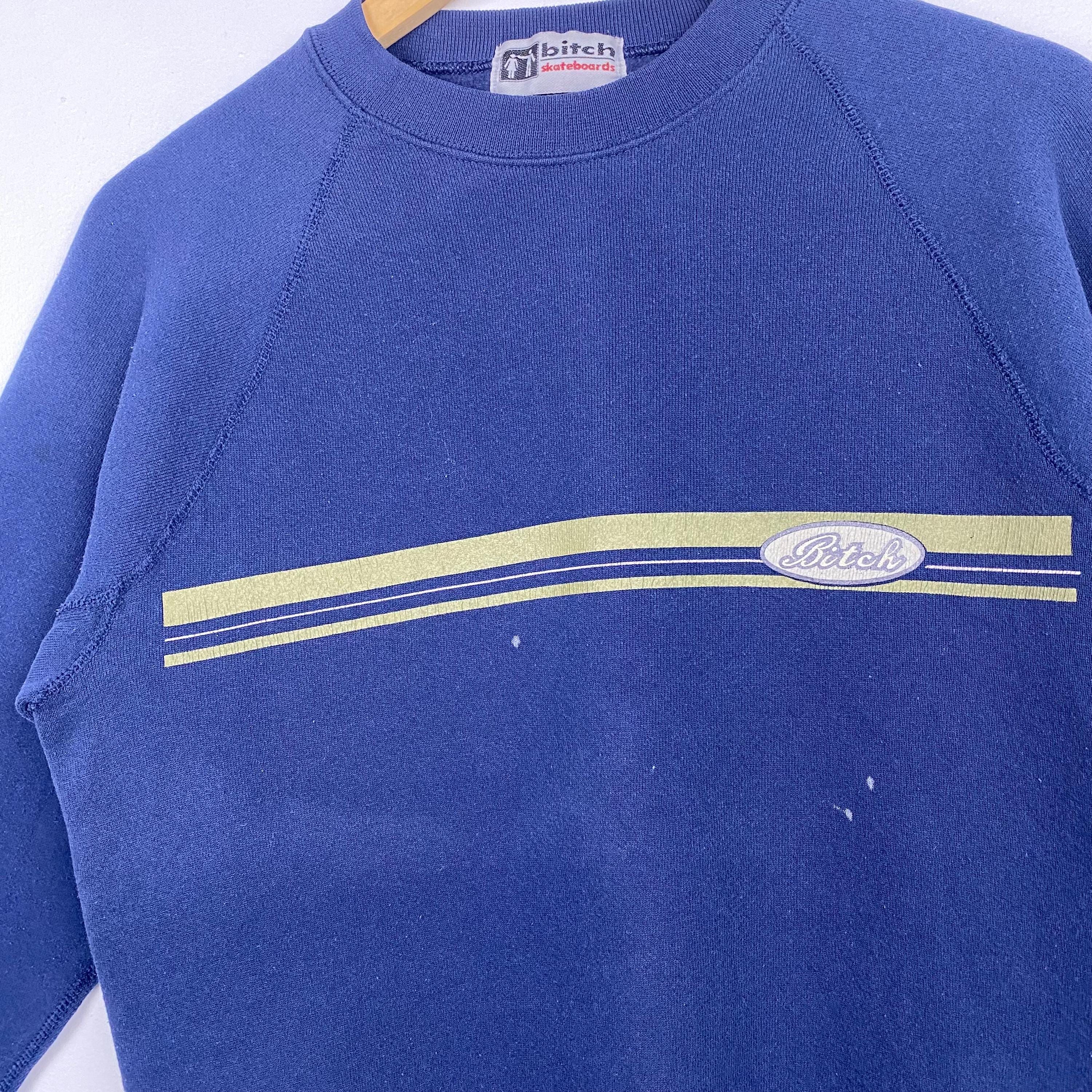 90s Distressed Bitch Skateboard Crewneck Sweatshirt Print Logo