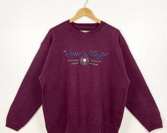 90s Golf Sweatshirt Embroidery Logo Purple Color Men’s L