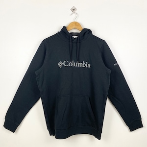 Vintage Columbia Hoodie Embroidery Logo Black Color Men’s M