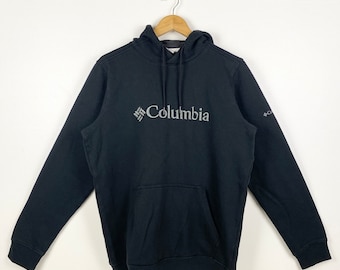 Vintage Columbia Hoodie Embroidery Logo Black Color Men’s M