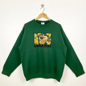 90s Disney Winnie The Pooh ‘Tigger’ Crewneck Sweatshirt Print Logo Green Color Men’s L