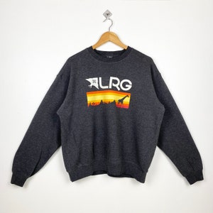 ヴィンテージ LRG クルーネック スウェットシャツ プリント ロゴ グレーカラー メンズ L