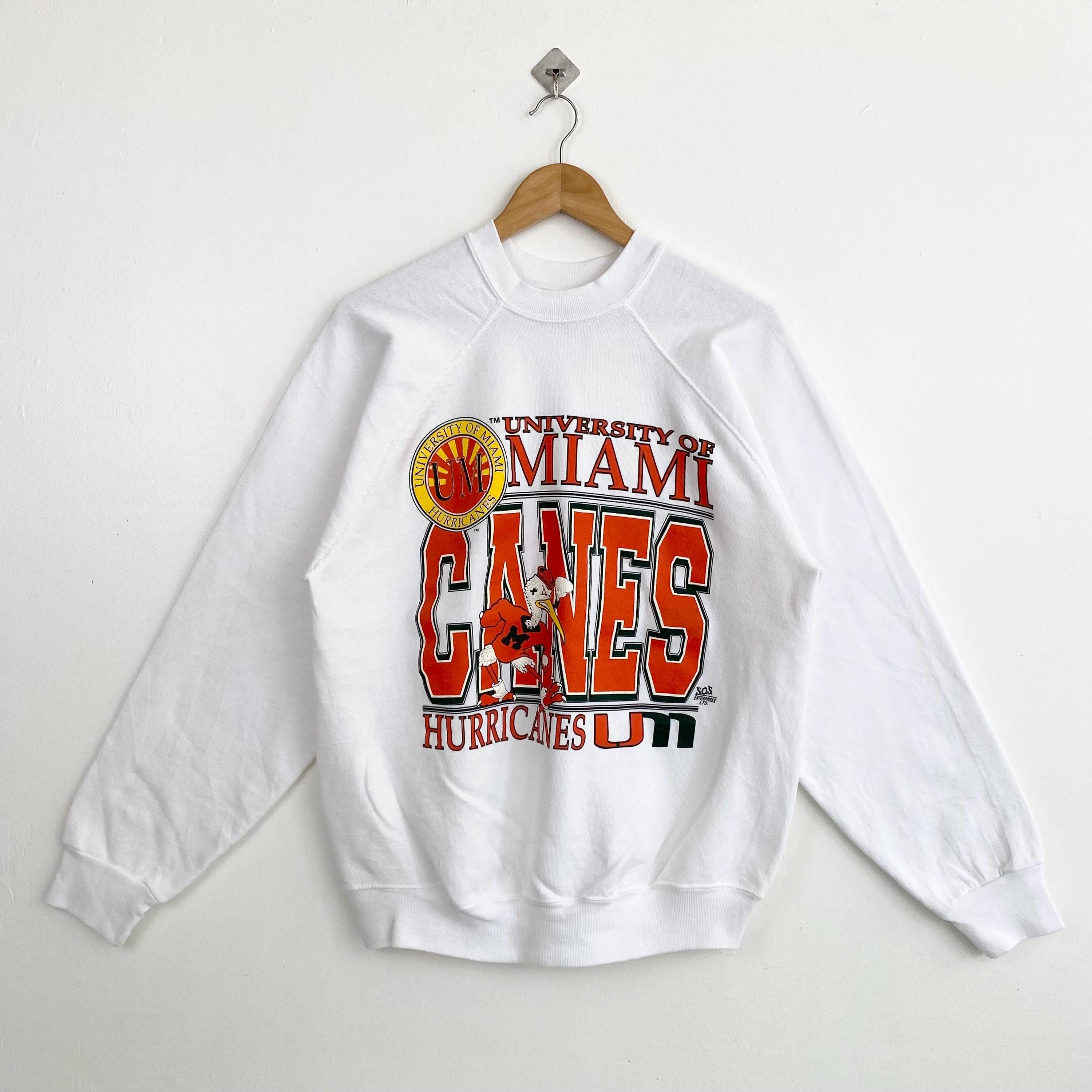 割引 of University NCAA 90s Miami Crewneck 'hurricanes' トップス