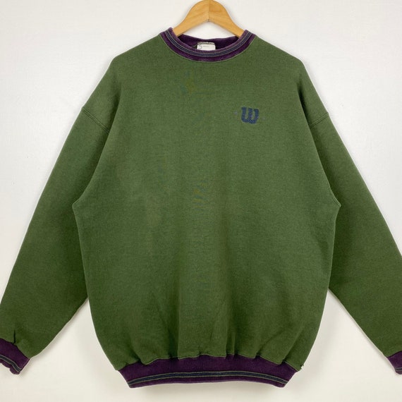 90s Distressed Wilson Crewneck Sweatshirt Embroid… - image 2