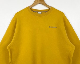 スウェット COOME VINTAGE CREW SWEAT SHIRT L YELLOW Vintage Columbia Crewneck Sweatshirt Embroidery Logo Yellow Color