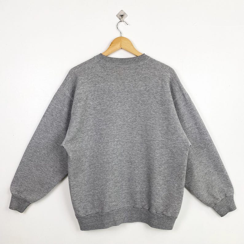 Puede incluir: Una sudadera gris con mangas largas y cuello redondo.