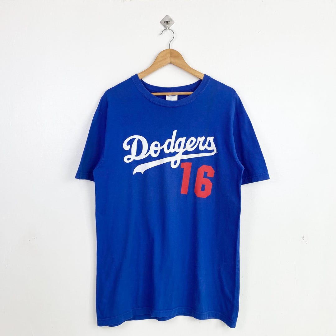 90s MLB Los Angeles Dodgers 'hideo Nomo' T-shirt Print Logo Blue