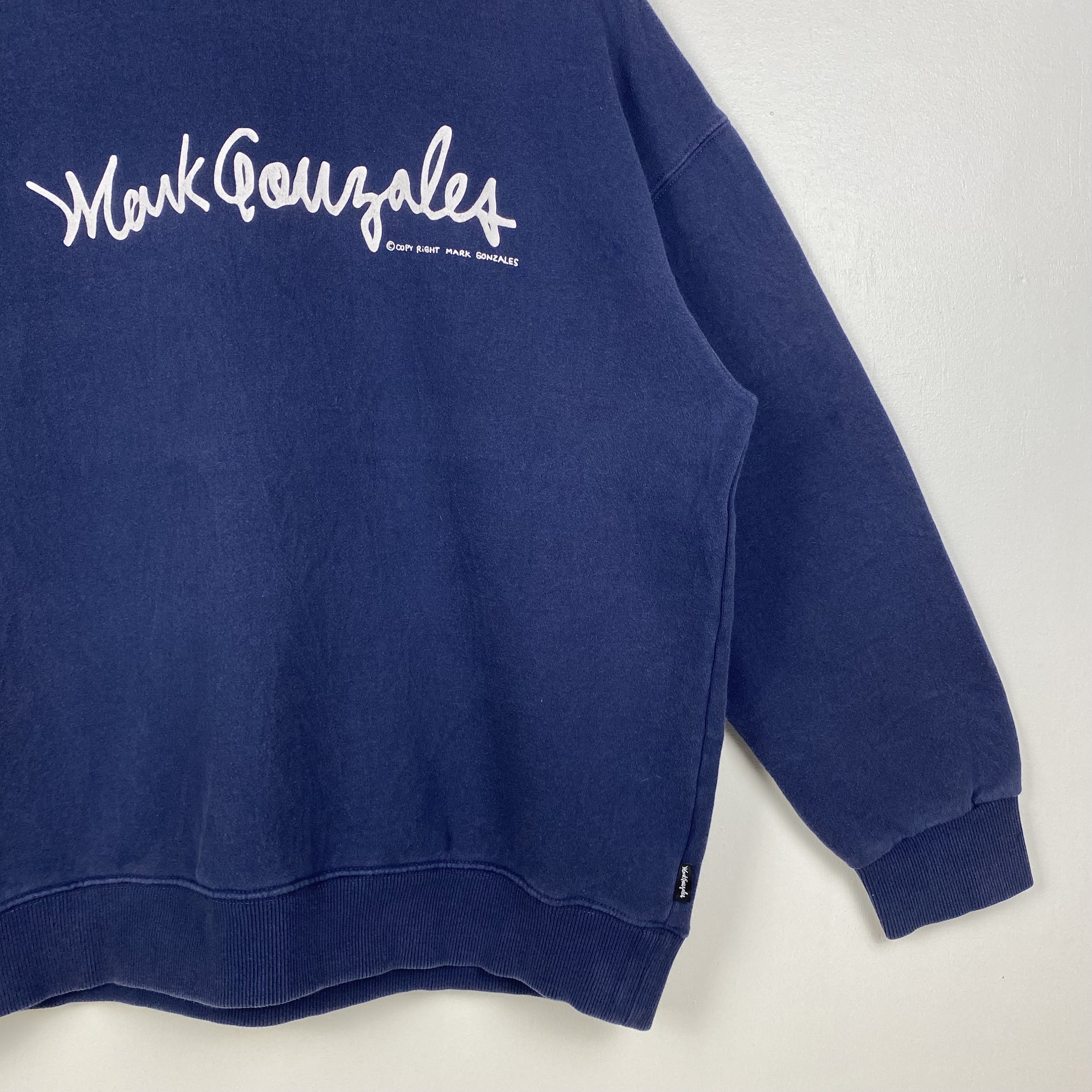 [MARK GONZALES] MG DOODLE GRAPHIC SWEATSHIRT★ Vintage Mark Gonzales Crewneck Sweatshirt Print Logo Blue