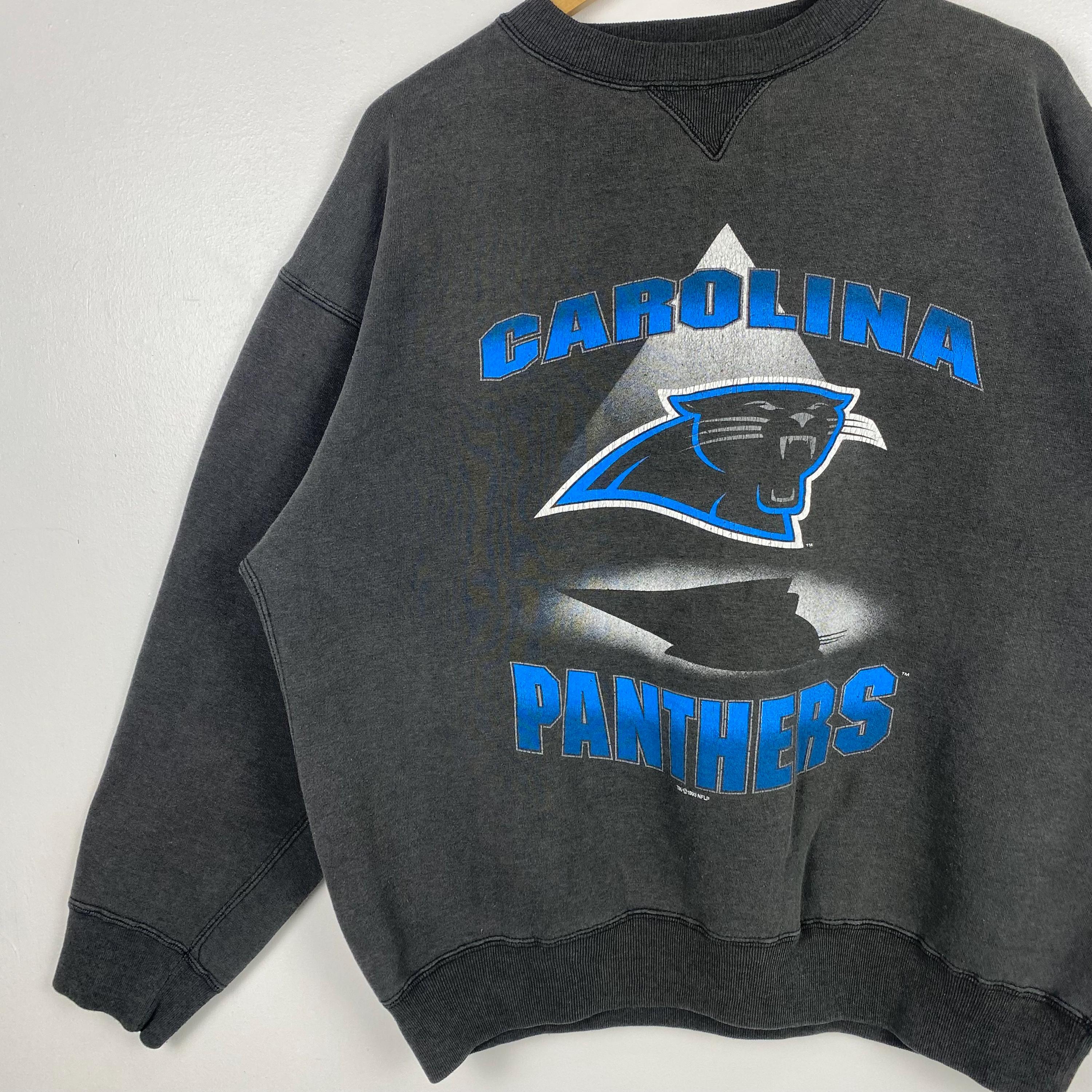 90s NFL Carolina 'panthers' Crewneck Sweatshirt Print Logo Faded