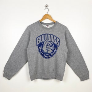 Vintage West York Band Bulldogs Crewneck Sweatshirt Print Logo Grey Color Men’s S