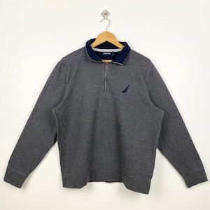 Vintage Nautica Sweatshirt Embroidery Logo Grey Color Men’s L