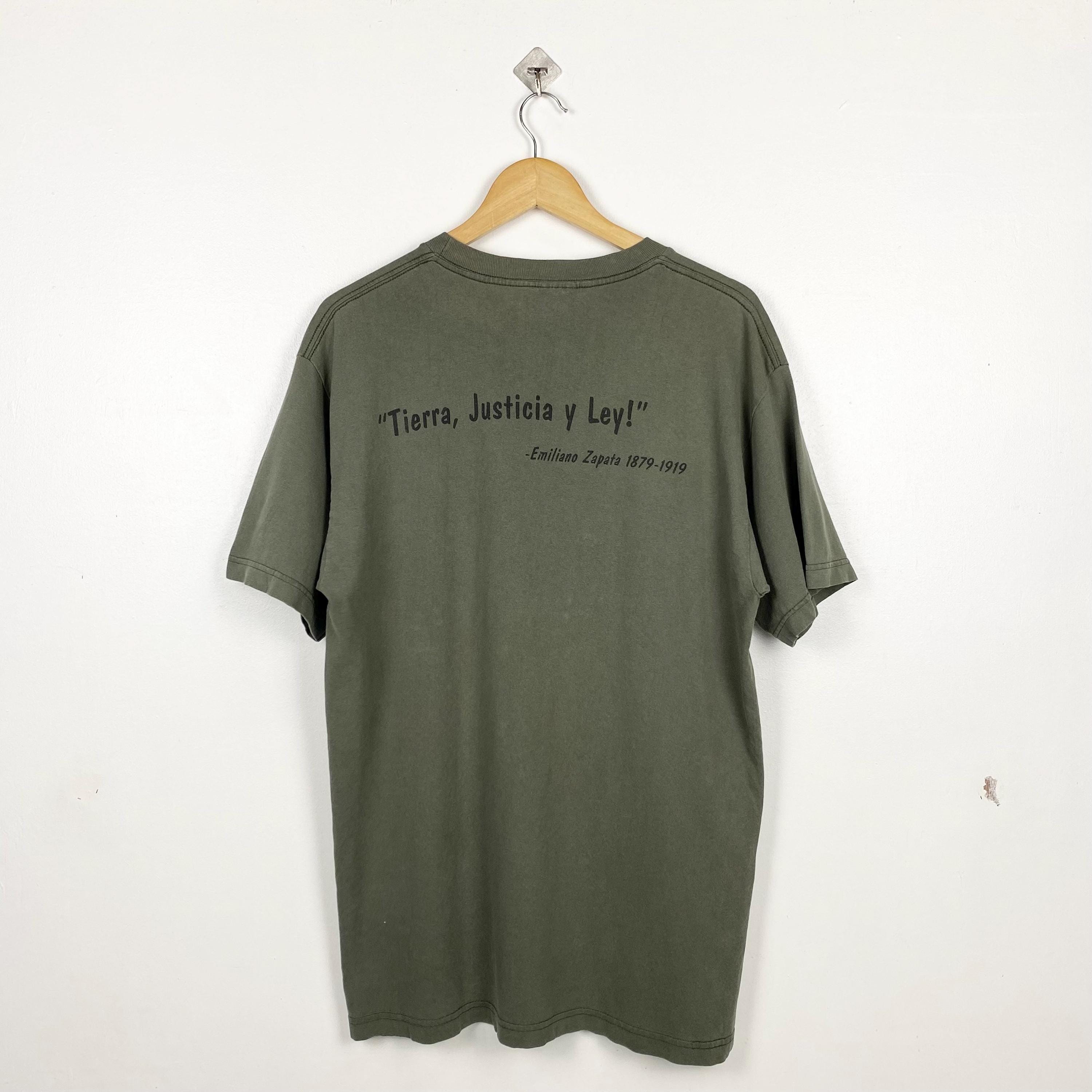 90s Rage Against the Machine Band T-shirt Print Logo Green Color