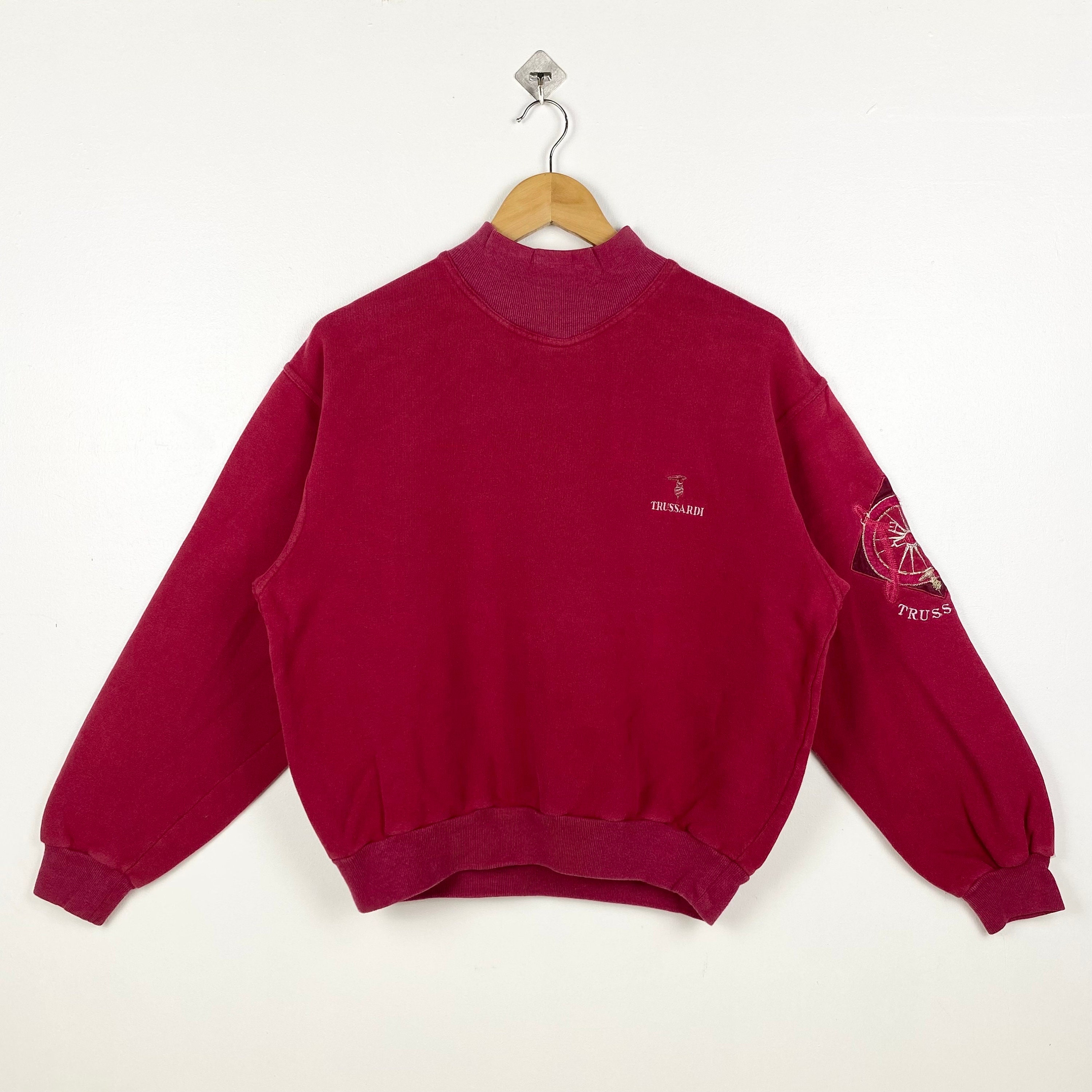 Trussardi, 90s Trussardi Sweatshirt Embroidery Logo Red Color Men’s S
