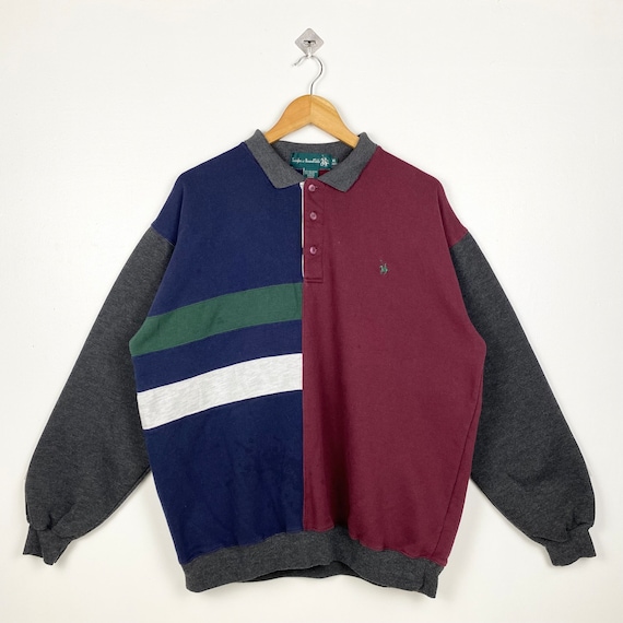90s Knights of Round Table Sweatshirt Embroidery Logo Colorblock 