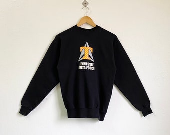 Vintage Tennessee Delta Force Crewneck Sweatshirt Print Logo Black Color Men’s S