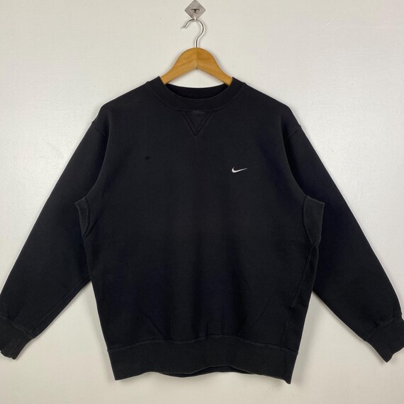 Vintage Nike Sweat shirt ras du cou avec logo brode couleur noire pour homme L Etsy France