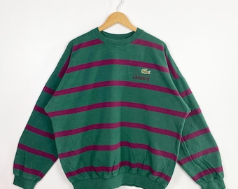 Maglione vintage anni '90 Lacoste - Logo ricamato - Colore verde - Taglia XL da uomo