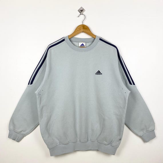 90s Adidas Crewneck Sweatshirt Druck Logo Blau Farbe Herren XL Etsy