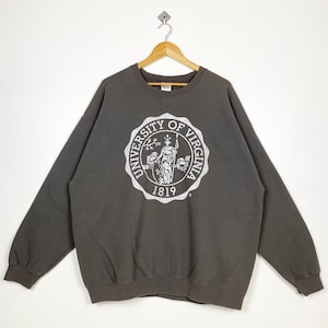 Vintage University Of Virginia Cavaliers Crewneck Sweatshirt Print Logo Grey Color Men’s XXL