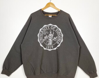 Vintage University Of Virginia Cavaliers Crewneck Sweatshirt Print Logo Grey Color Men’s XXL