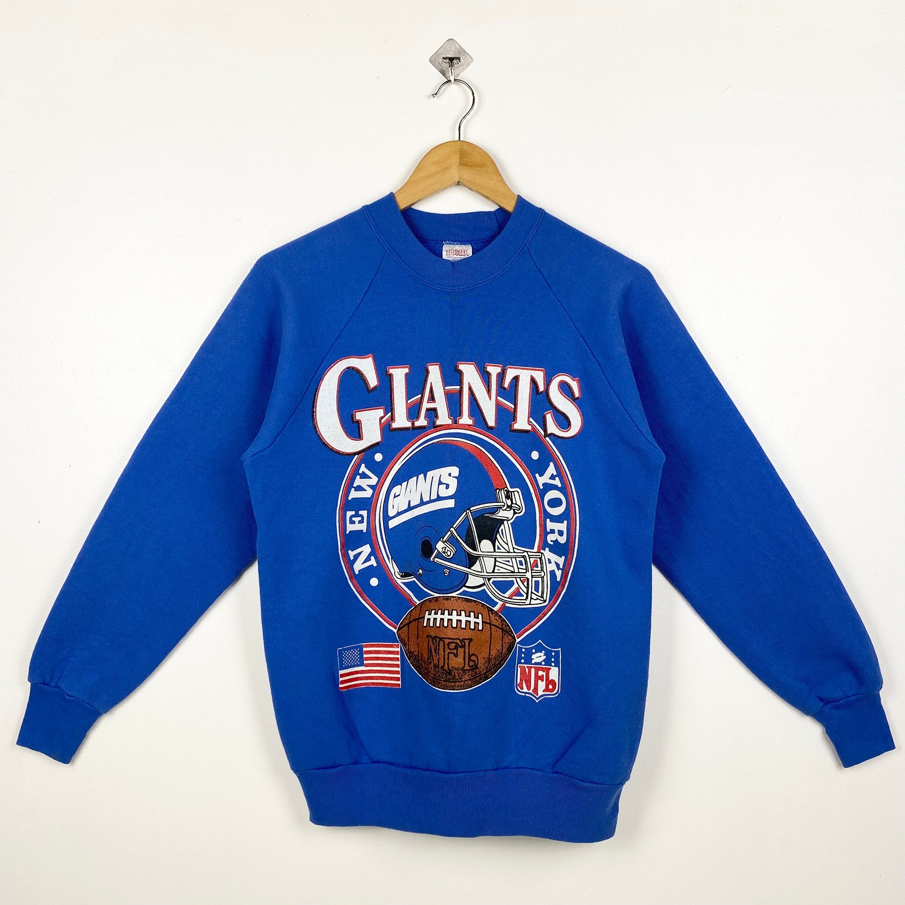80s NFL New York 'giants' Crewneck Sweatshirt Print Logo Blue
