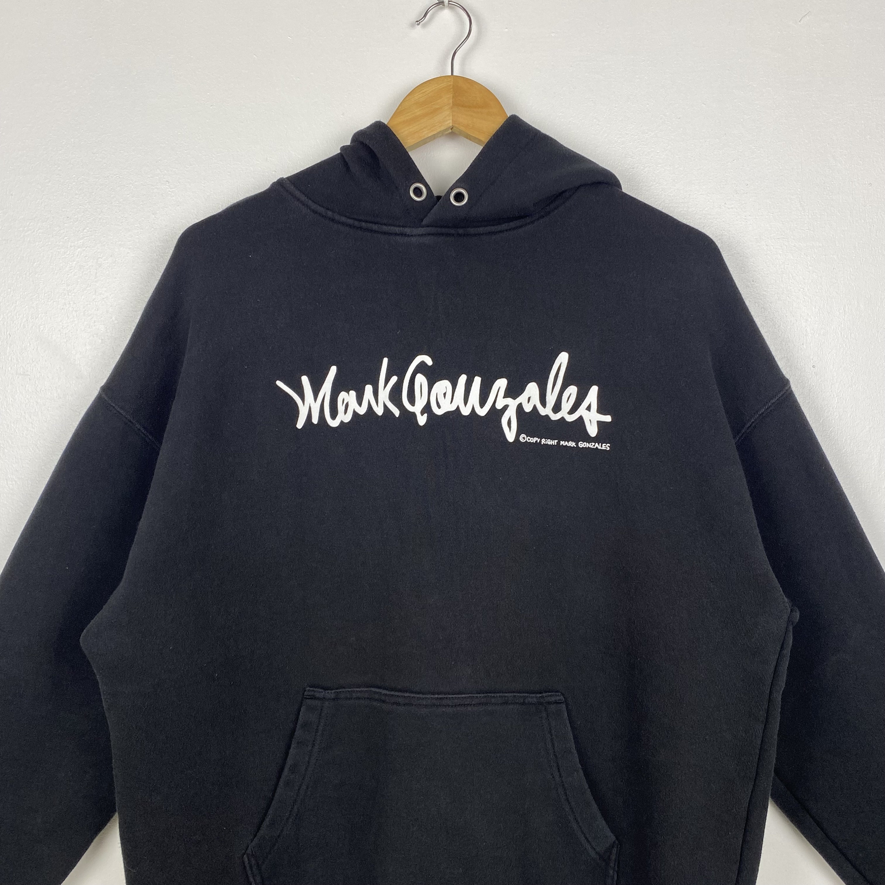 Vintage Mark Gonzales Hoodie Print Logo Black Color Men's L