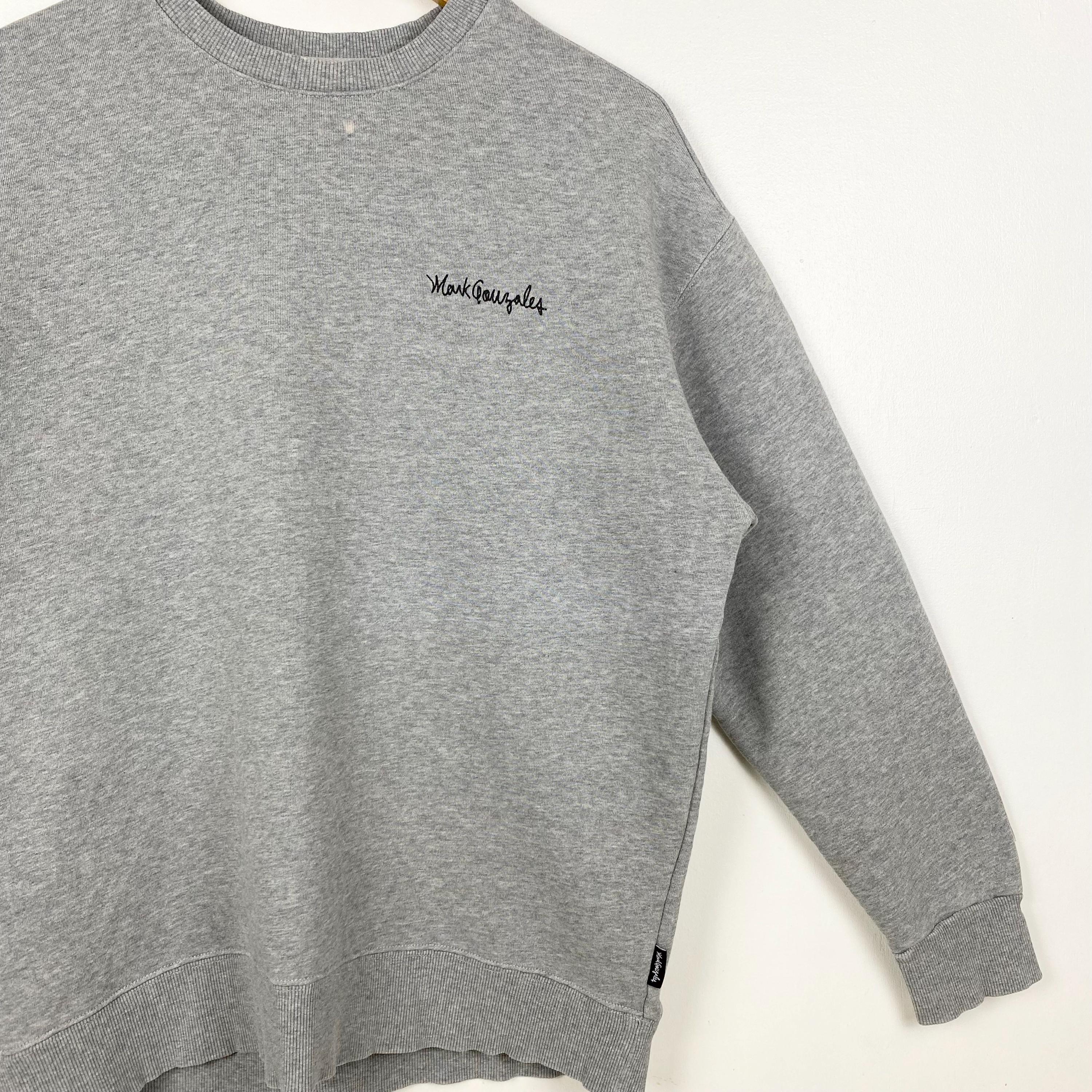 [MARK GONZALES]★24FW★韓国人気★SMALL SIGN LOGO SWEATSHIRT Vintage Mark Gonzales Hoodie Print Logo Black Color Men's L