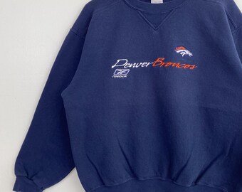 Vintage NFL Denver 'broncos' Crewneck Sweatshirt Embroidery Logo