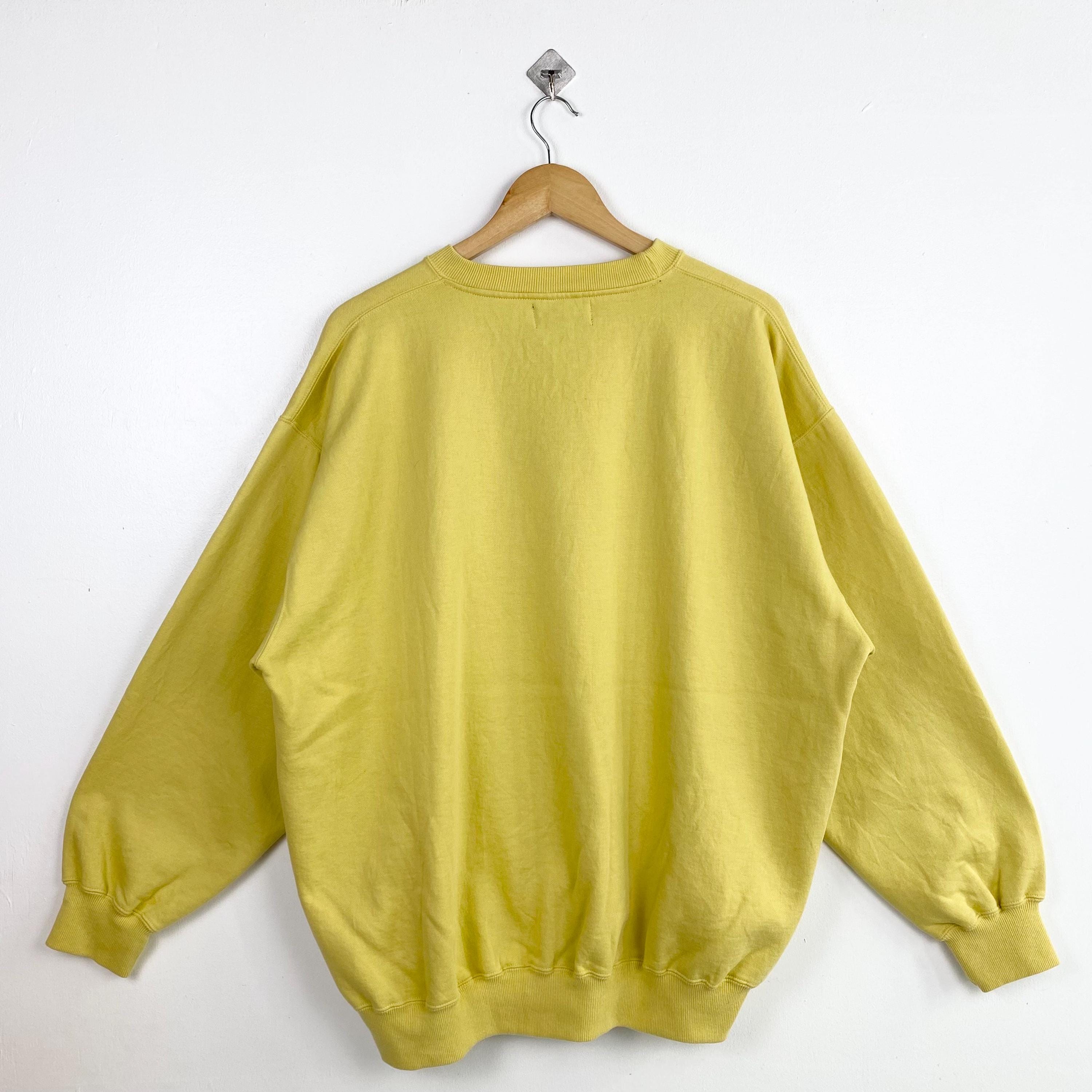 90s Gianni Valentino Crewneck Sweatshirt Embroidery Logo Yellow