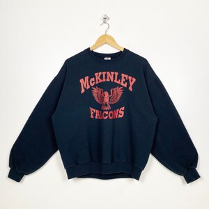 Vintage McKinley Falcons Crewneck Sweatshirt Print Logo Black Color Men’s L