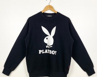 Vintage Playboy Crewneck Sweatshirt Print Logo Black Color Men’s L