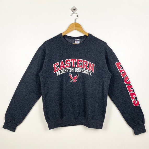 Vintage NCAA Eastern Washington University Eagles Crewneck Sweatshirt Print Logo Grey Color Men’s S