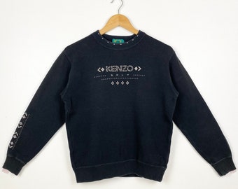 90s Kenzo Golf Crewneck Sweatshirt Embroidery Logo Black Color Men’s XS
