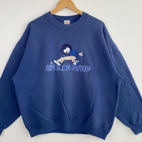 90s Big Bang Squad Crewneck Sweatshirt Embroidery Logo Blue Color