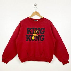 90s King Kong Crewneck Sweatshirt Print Logo Red Color Men’s Fit M