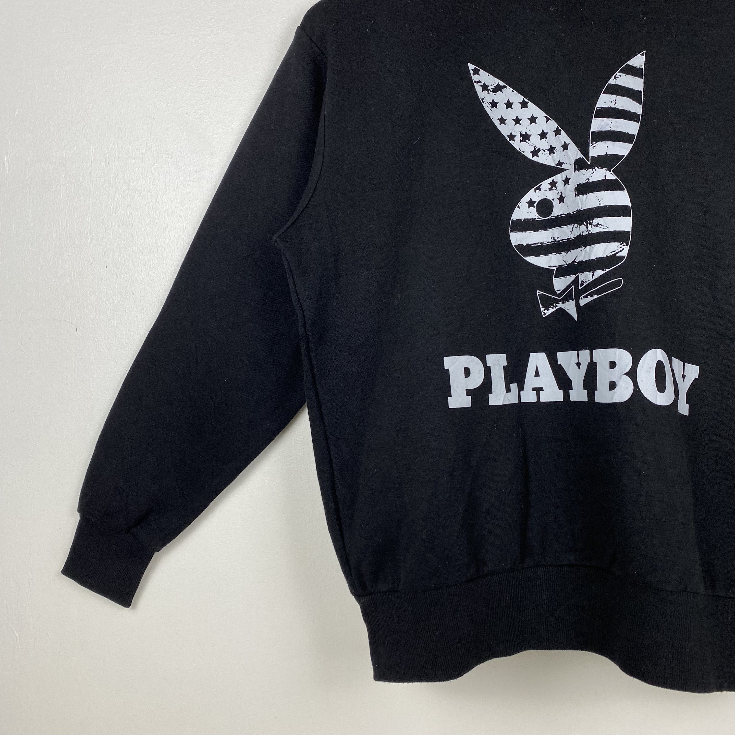 Vintage Playboy Crewneck Sweatshirt Print Logo Black Color