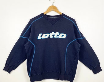 90s Lotto Crewneck Sweatshirt Embroidery Logo Blue Color Men’s Fit S