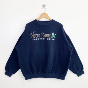 Pull Homme Notre Dame Fighting Irish - Bleu Taille S - Vintage