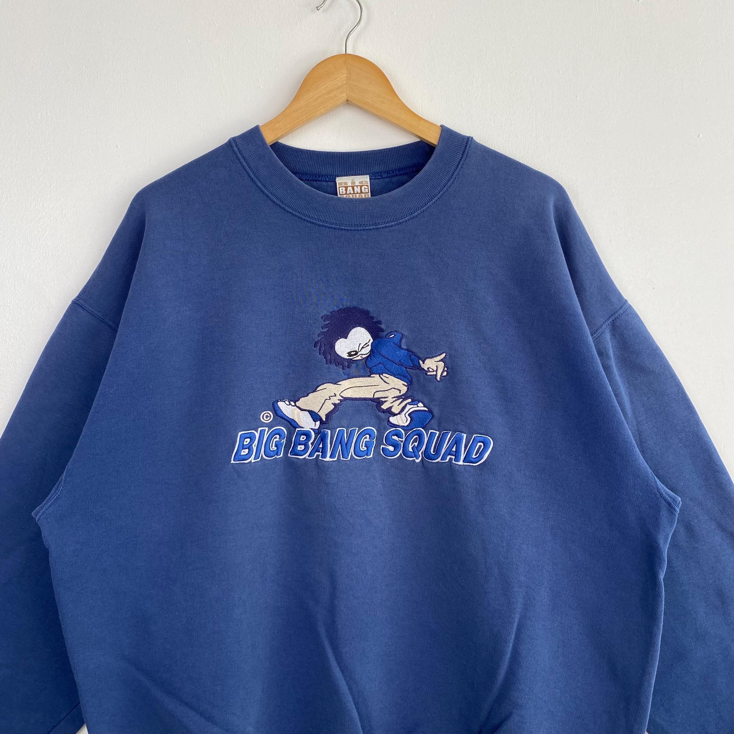 90s Big Bang Squad Crewneck Sweatshirt Embroidery Logo Blue Color