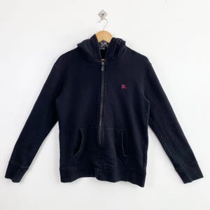 Burberry Hoodie Embroidery Logo Black Color Women’s M