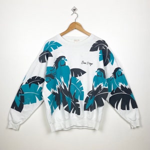 90s San Diego Crewneck Sweatshirt Full Print White Color Men’s L