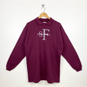 Sweat-shirt San Francisco des années 90 avec logo imprimé pourpre pour homme XL
