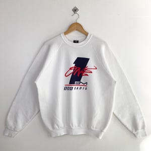 90s BBC Radio 1 Crewneck Sweatshirt Print Logo White Color Men’s XL