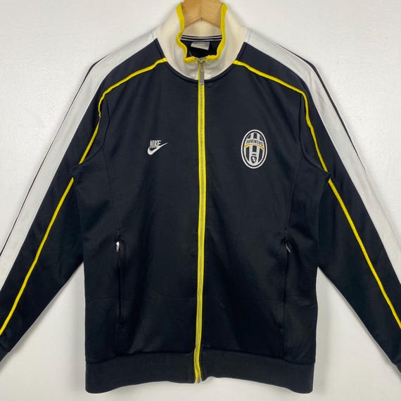 Vintage Juventus FC Track Top Jacket Embroidery Logo Black