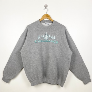 90s Colorado Crewneck Sweatshirt Print Logo Grey Color Men’s XL