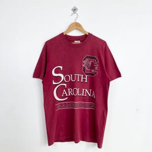 90年代 NCAA サウスカロライナ大学「ゲームコックス」Tシャツ プリント ロゴ レッドカラー メンズ L