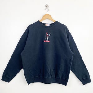 Jaren 90 The 'Grinch' sweatshirt met ronde hals en geborduurd logo zwarte kleur heren XL