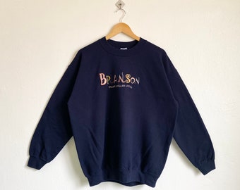 vintage Branson Silver Dollar City Crewneck Sweatshirt Broderie Spellout Bleu Homme L